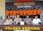 Polres Sorong Gelar Press Release Sejumlah Kasus Hasil Pengungkapan