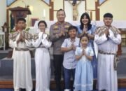 Hadir Di Tengah Ibadah Minggu Jemaat Gereja Santo Paulus, Kapolres Barsel Perkenalkan Diri Dan Ajak Jaga Kamtibmas