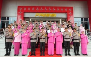 Penyambutan Kapolda Sumsel Beserta Ibu dan Upacara Serah Terima Pataka Polda Sumsel